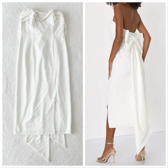 knee length dresses for ladies Strapless Layered Bow Mini Dress